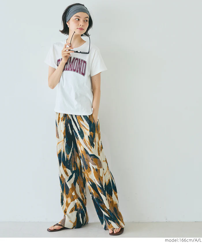 柄リブパンツ レディース メール便不可 - Image 3