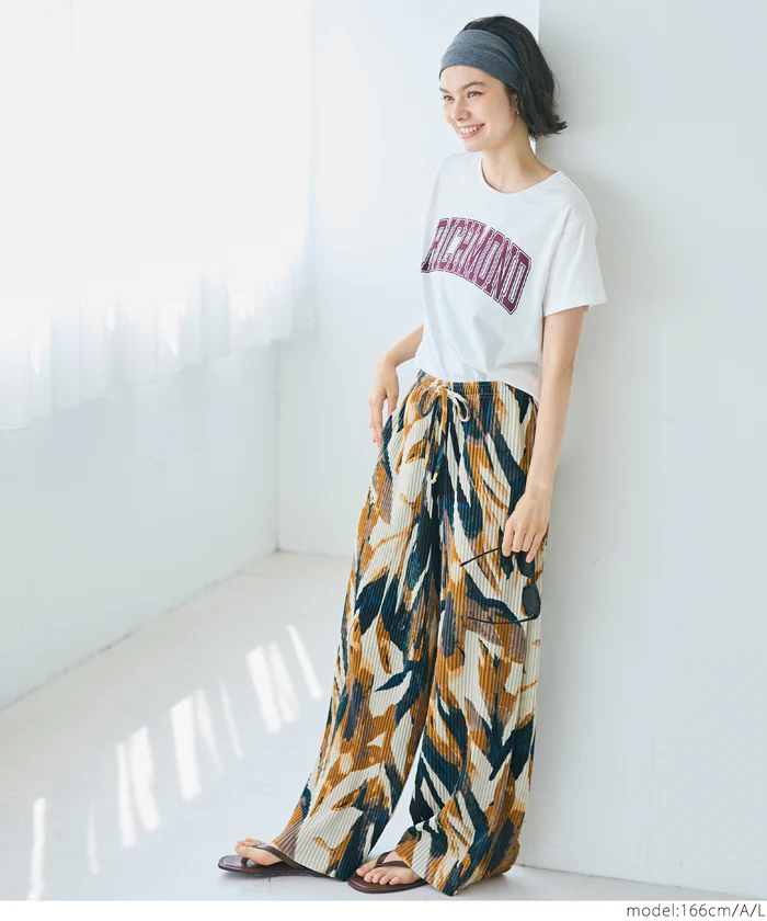 柄リブパンツ レディース メール便不可 - Image 8