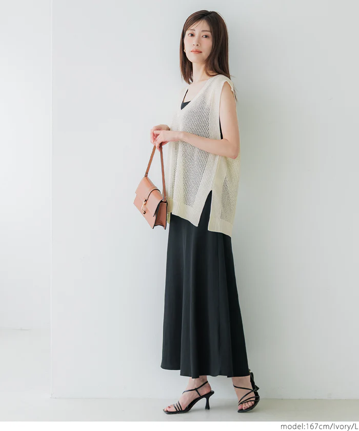 メッシュVネックニットトップス レディース メール便不可 coca コカ - Image 6