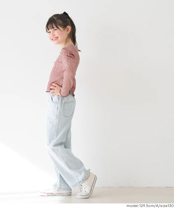 親子お揃いクレープシャーリングパフスリーブトップス キッズ メール便不可 - Image 16