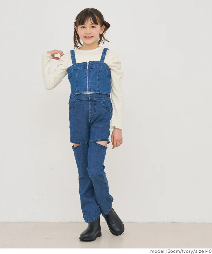 親子お揃いクレープシャーリングパフスリーブトップス キッズ メール便不可 - Image 7