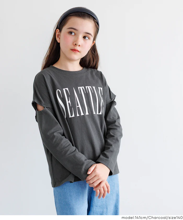 セール★1290円→550円 肩あきプリントTシャツ キッズ メール便不可 - Image 5