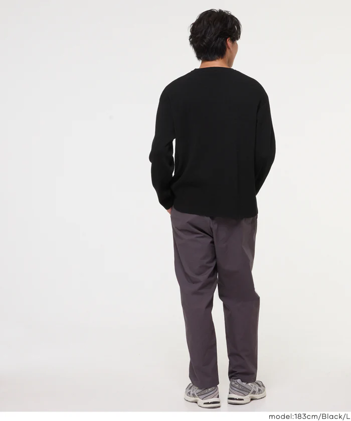 セール★2690円→1490円 畦編みクルーネックニットトップス メンズ メール便不可 - Image 5