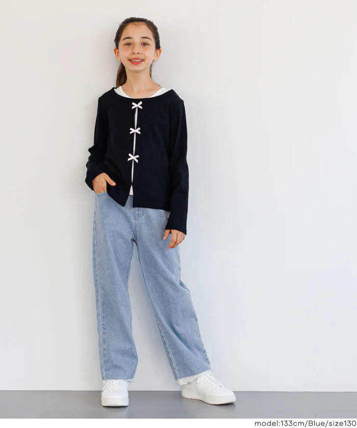 セール★2290円→1690円 デニム裾レースパンツ キッズ メール便不可 - Image 7
