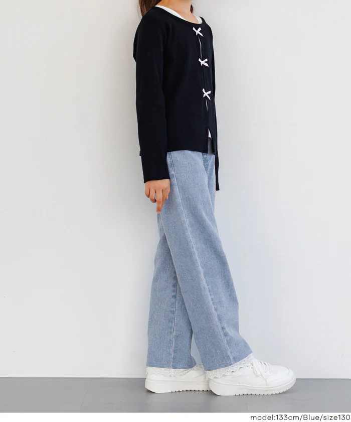 セール★2290円→1690円 デニム裾レースパンツ キッズ メール便不可 - Image 8