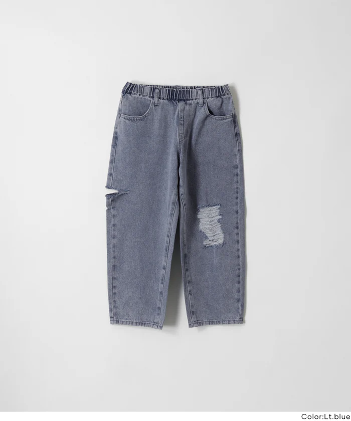 デニムサイドカットダメージパンツ キッズ メール便不可 - Image 15