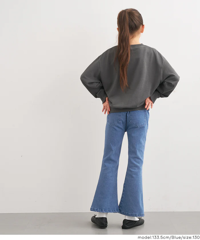 セール★2290円→1490円 デニム刺繍フレアパンツ キッズ メール便不可 - Image 5