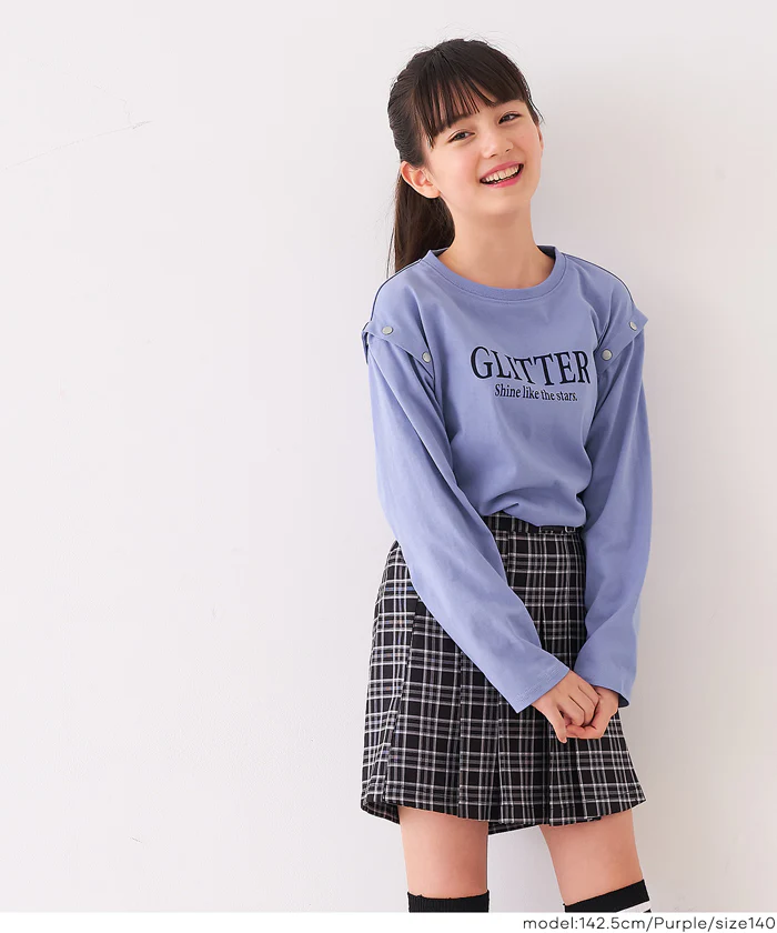 セール★1490円→550円 肩ボタンあき長袖Tシャツ キッズ メール便不可 - Image 5