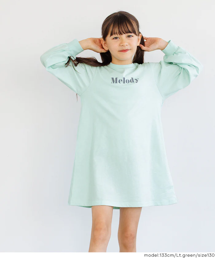 セール★1690円→550円 肩あき長袖カットソーワンピース キッズ メール便不可 - Image 5