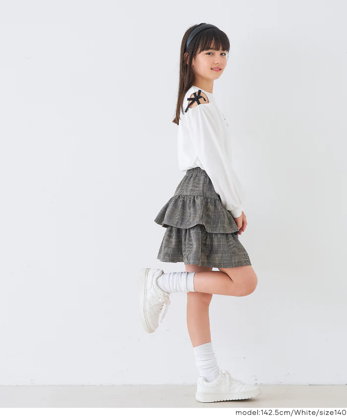 セール★1290円→550円 肩あきリボン長袖Tシャツ キッズ メール便不可 - Image 3