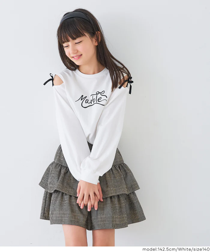 セール★1290円→550円 肩あきリボン長袖Tシャツ キッズ メール便不可 - Image 4