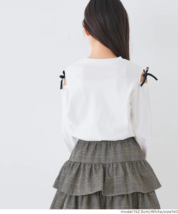 セール★1290円→550円 肩あきリボン長袖Tシャツ キッズ メール便不可 - Image 6
