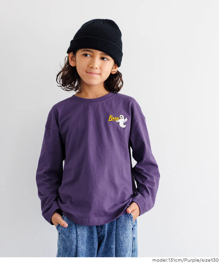 セール★990円→550円 ゴースト刺繍長袖Tシャツ キッズ メール便不可 - Image 2