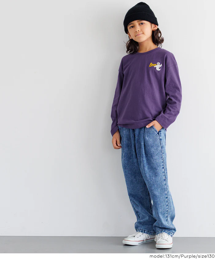 セール★990円→550円 ゴースト刺繍長袖Tシャツ キッズ メール便不可 - Image 5