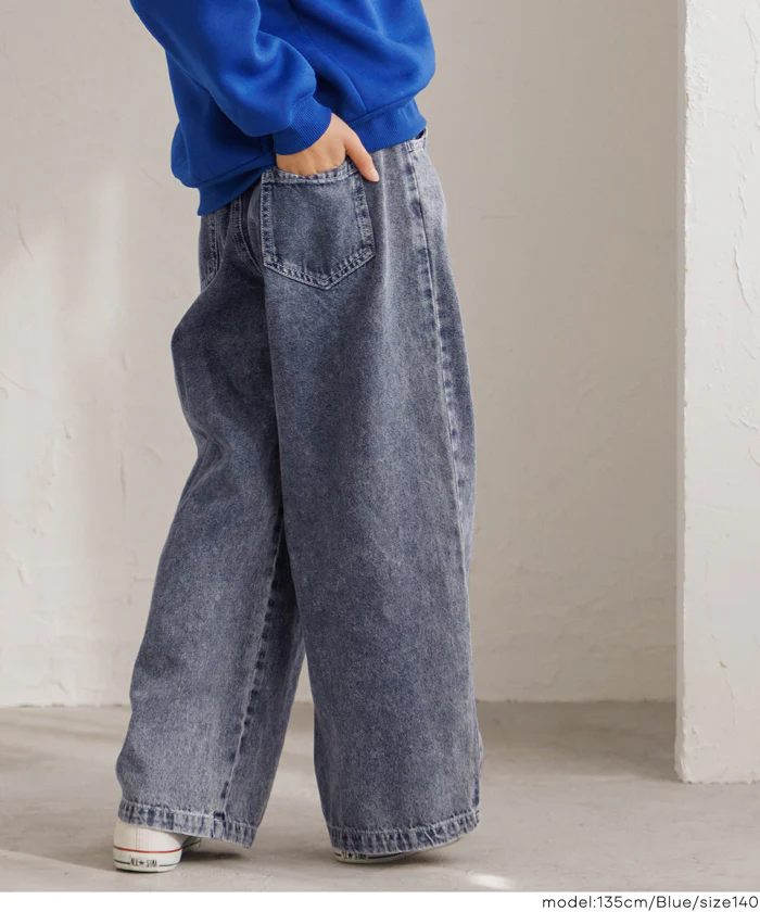 デニムワイドパンツ キッズ メール便不可 - Image 4