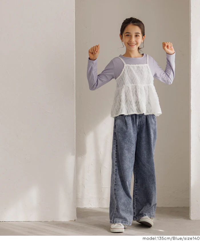 デニムワイドパンツ キッズ メール便不可 - Image 8
