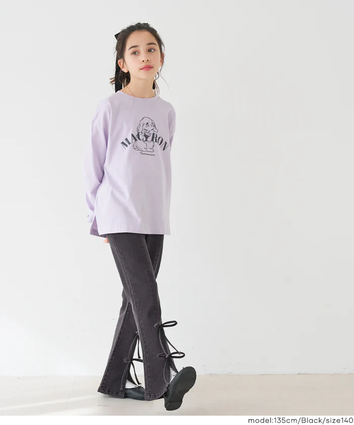 デニムリボンセミフレアパンツ キッズ メール便不可 - Image 10