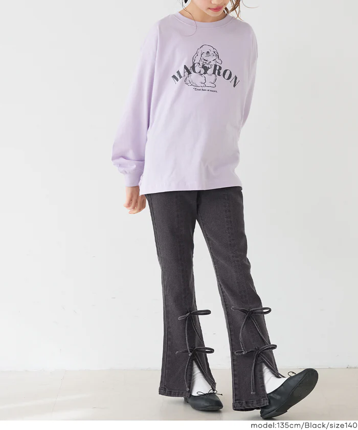 デニムリボンセミフレアパンツ キッズ メール便不可 - Image 13