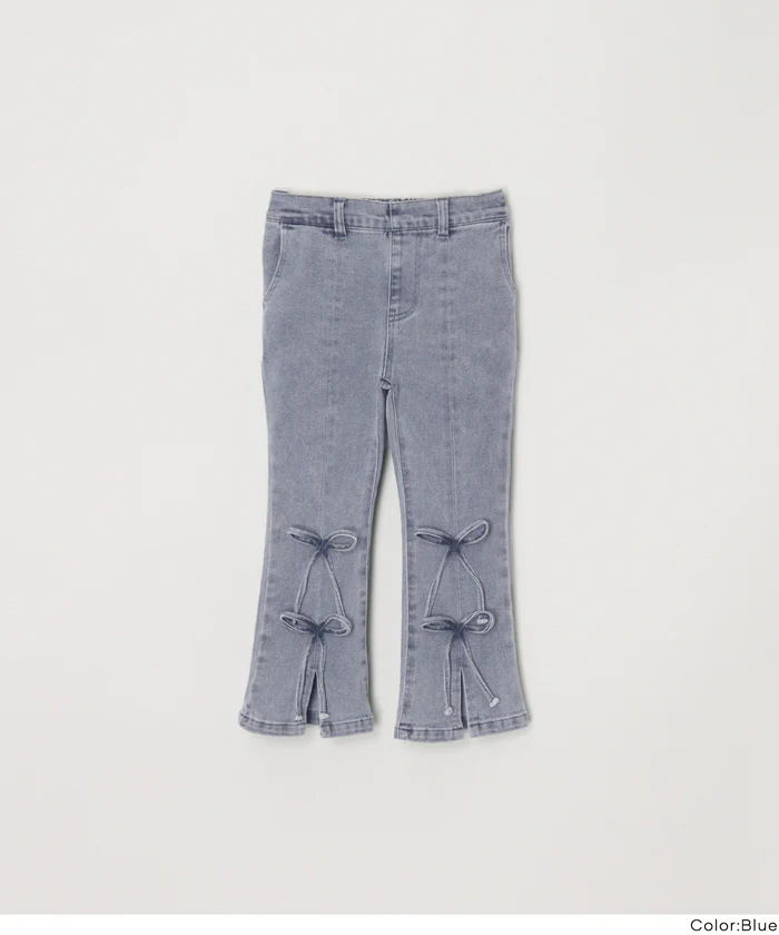 デニムリボンセミフレアパンツ キッズ メール便不可 - Image 15
