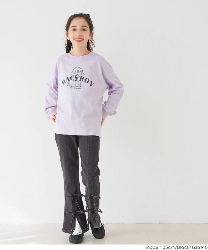 デニムリボンセミフレアパンツ キッズ メール便不可 - Image 8