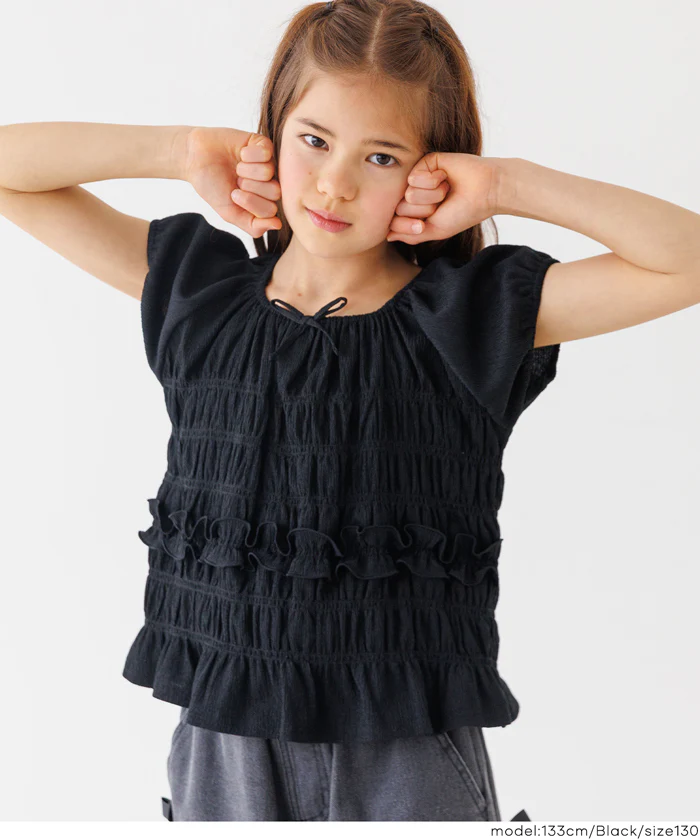 シャーリングカットブラウス キッズ メール便不可 - Image 8