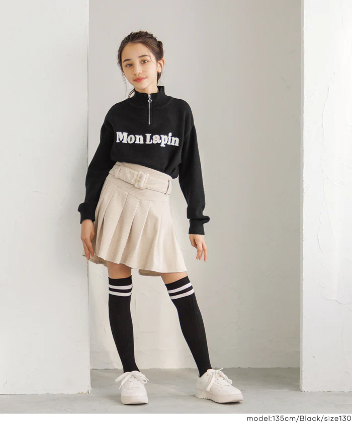 ハーフジップニットトップス キッズ メール便不可 - Image 2