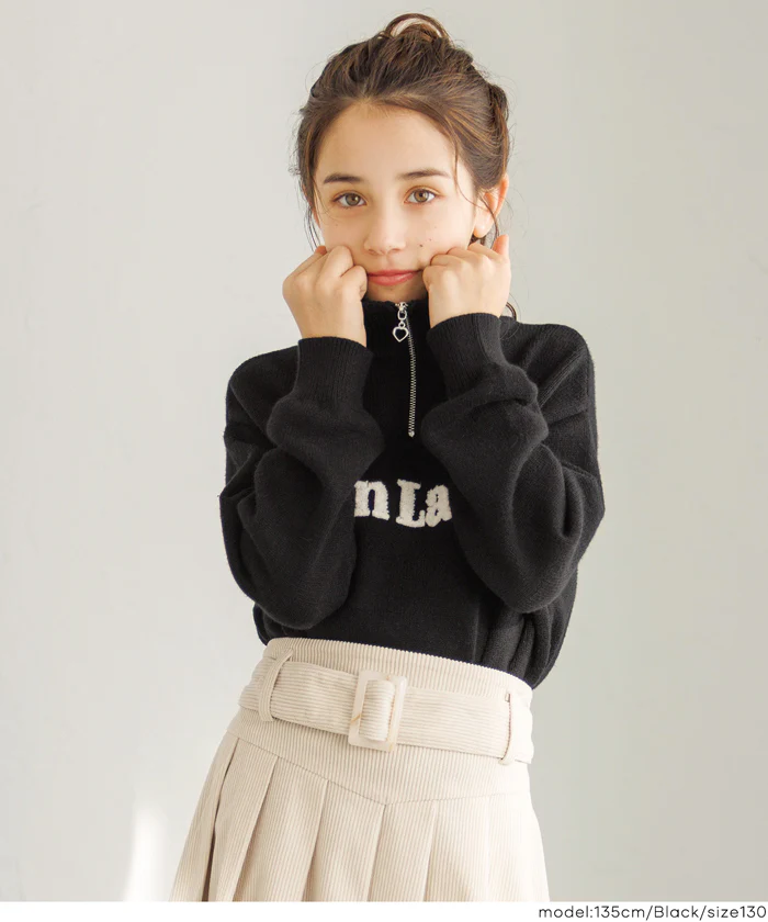 ハーフジップニットトップス キッズ メール便不可 - Image 4