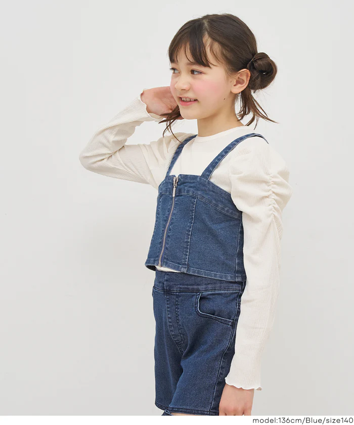 デニムジップビスチェ キッズ メール便不可 - Image 3