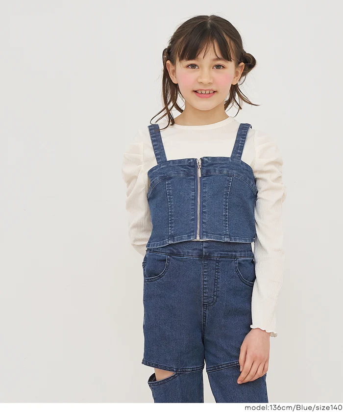 デニムジップビスチェ キッズ メール便不可 - Image 5