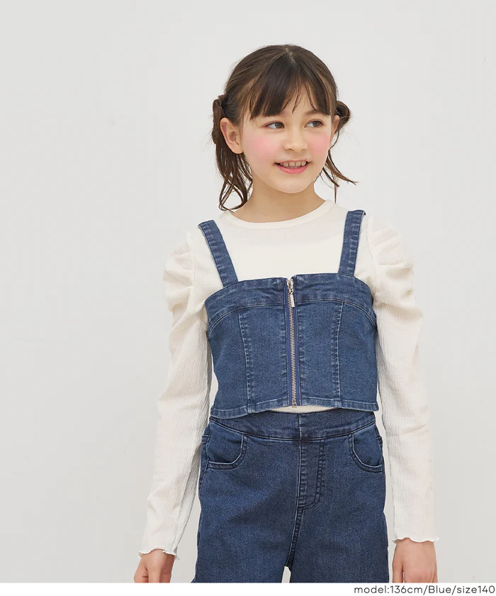 デニムジップビスチェ キッズ メール便不可 - Image 7