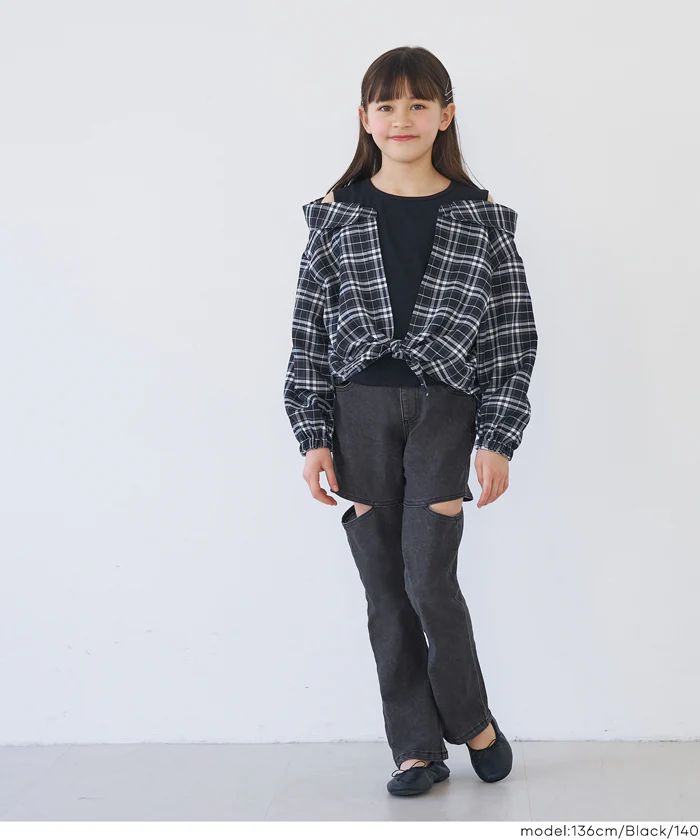 セール★1990円→1690円 デニムカットアウトパンツ キッズ メール便不可 - Image 11