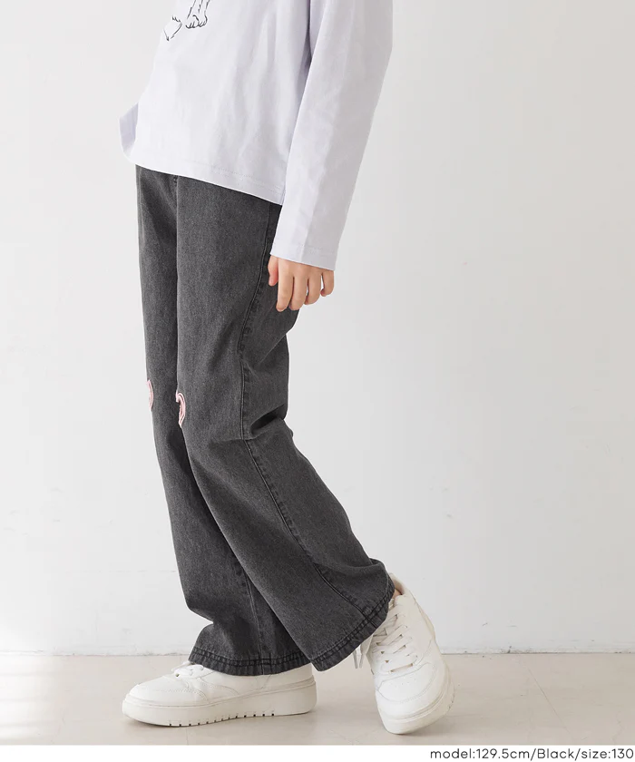 デニムハート刺繍パンツ キッズ メール便不可 - Image 10