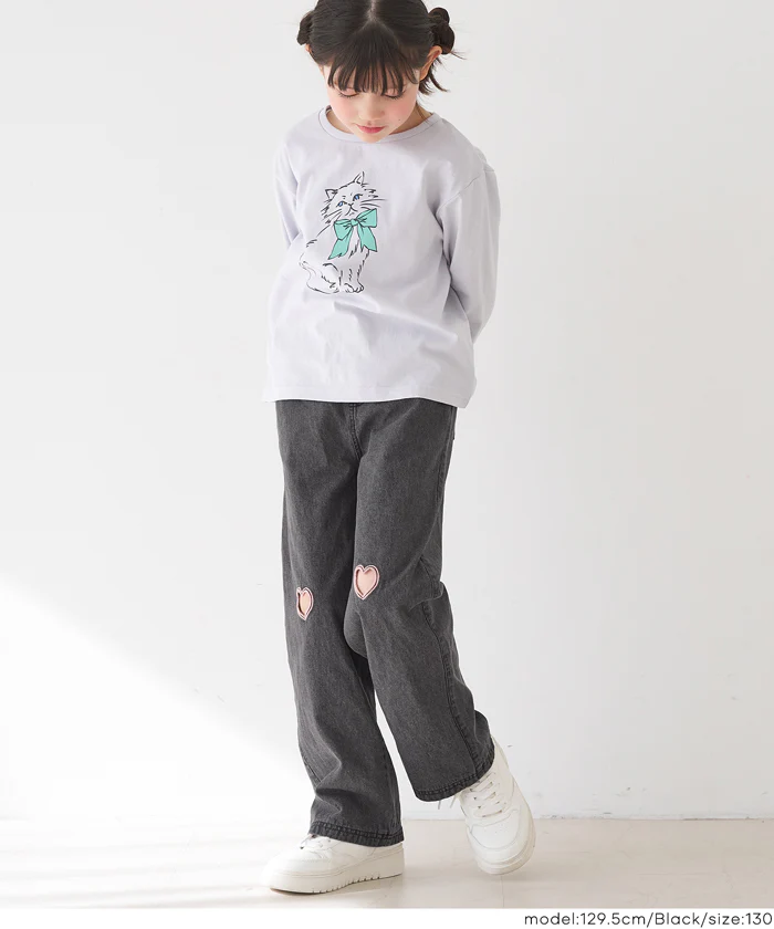 デニムハート刺繍パンツ キッズ メール便不可 - Image 11