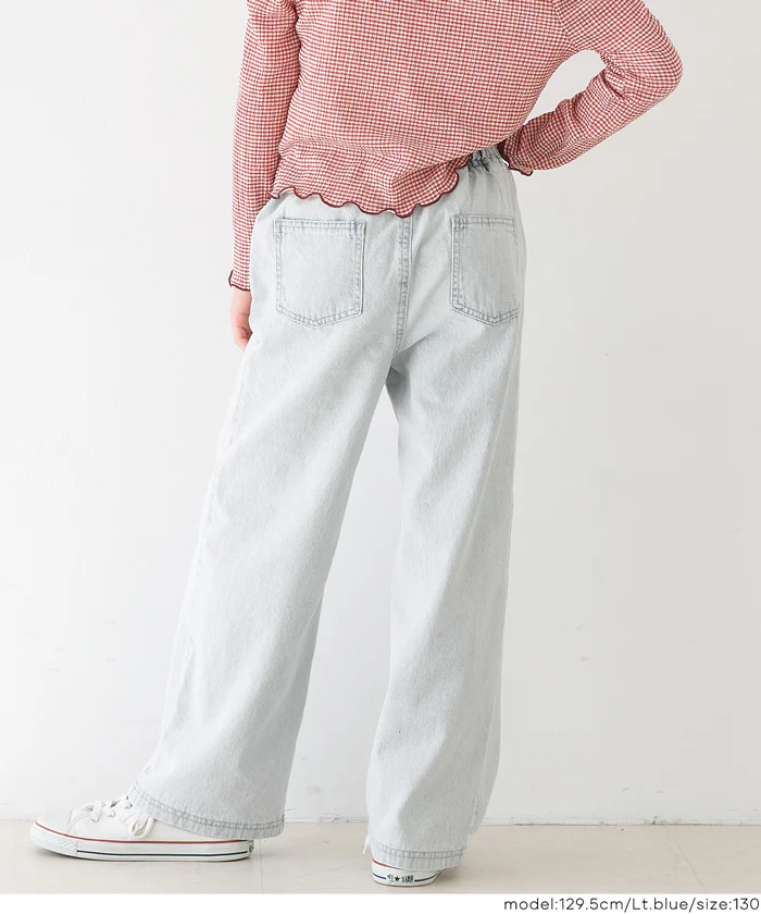 デニムハート刺繍パンツ キッズ メール便不可 - Image 3