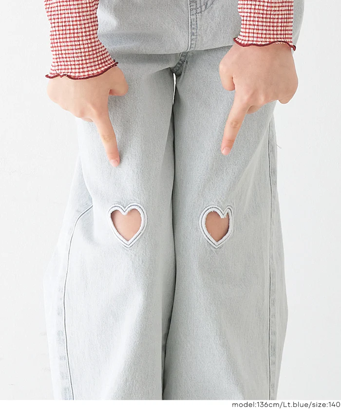 デニムハート刺繍パンツ キッズ メール便不可 - Image 5