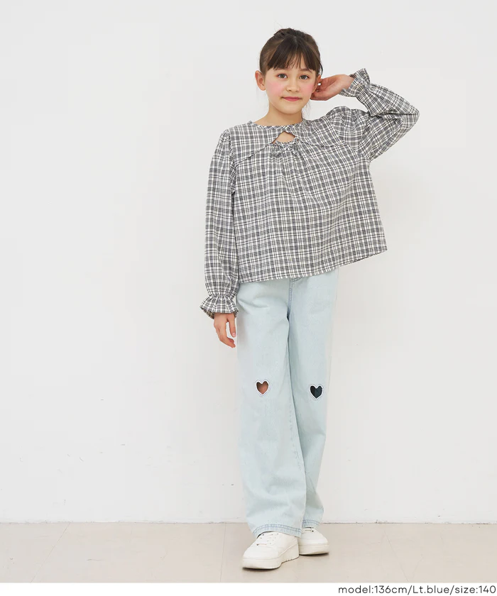 デニムハート刺繍パンツ キッズ メール便不可 - Image 6