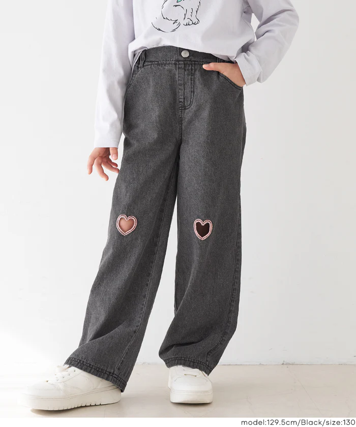 デニムハート刺繍パンツ キッズ メール便不可 - Image 9