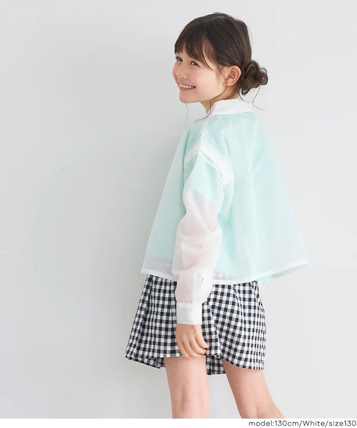 ボタン肩あきシアーシャツ キッズ メール便不可 - Image 12