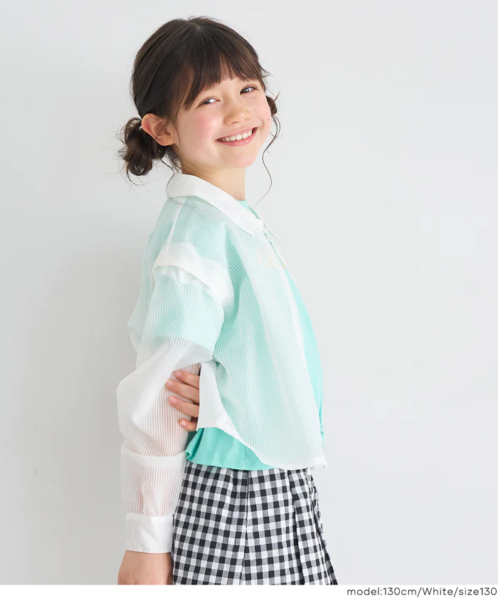 ボタン肩あきシアーシャツ キッズ メール便不可 - Image 13