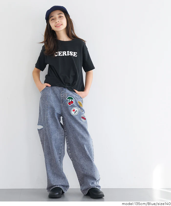 デニムワッペンパンツ キッズ メール便不可 - Image 2
