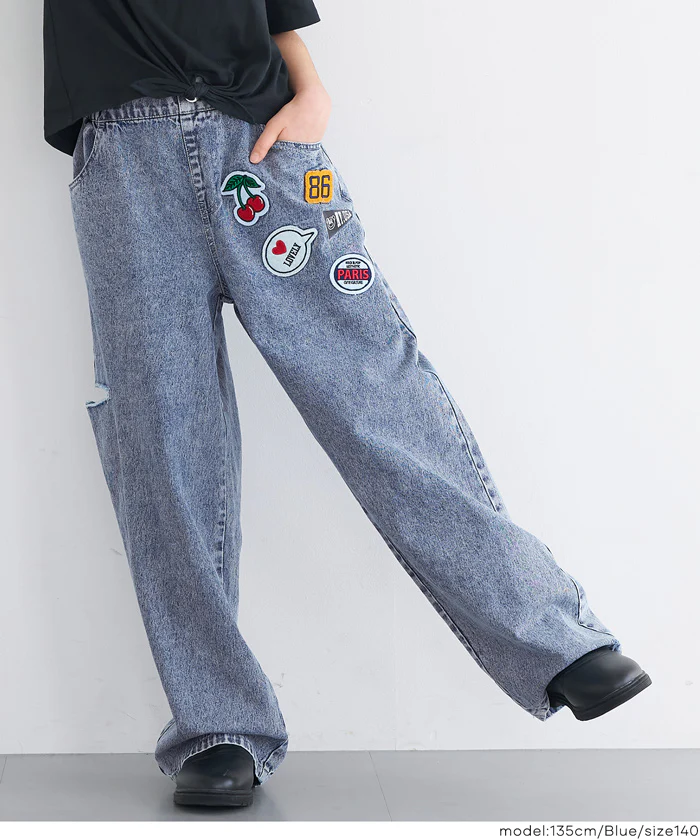 デニムワッペンパンツ キッズ メール便不可 - Image 3