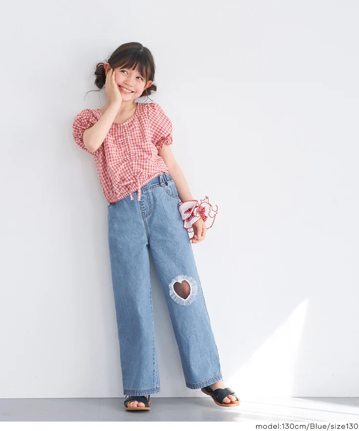 セール★2290円→1690円 デニムフリルハートパンツ キッズ メール便不可 - Image 2