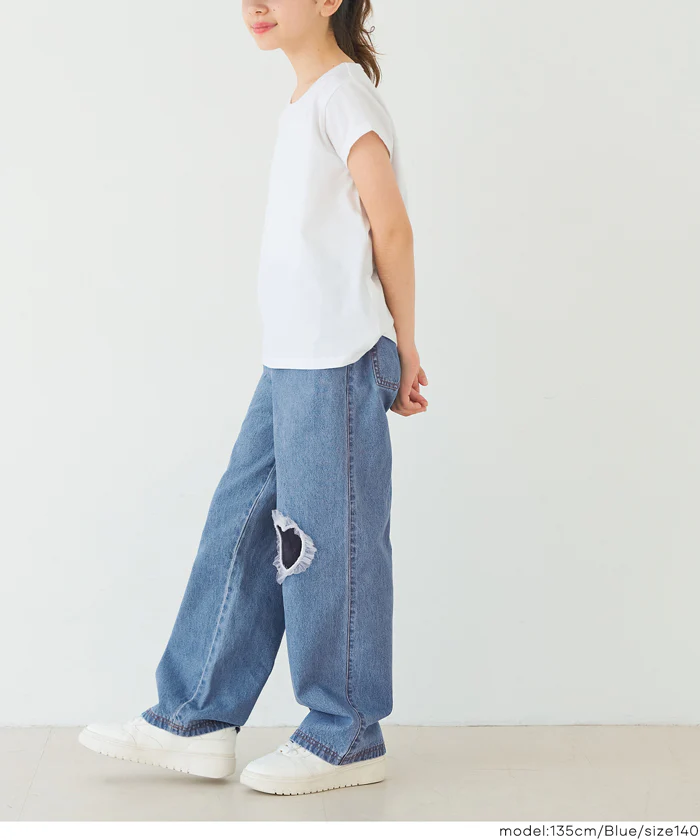 セール★2290円→1690円 デニムフリルハートパンツ キッズ メール便不可 - Image 6