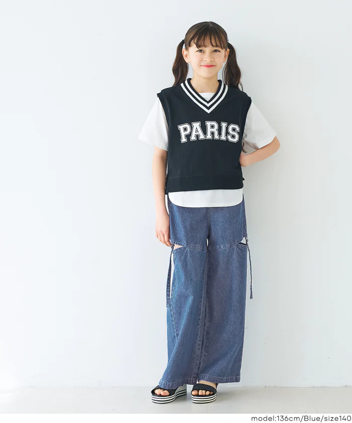 デニムベルトスリットパンツ キッズ メール便不可 - Image 10