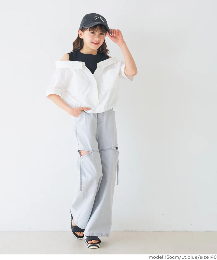 デニムベルトスリットパンツ キッズ メール便不可 - Image 12