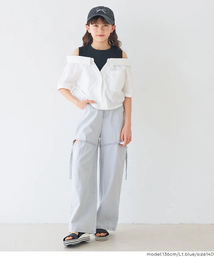 デニムベルトスリットパンツ キッズ メール便不可 - Image 14
