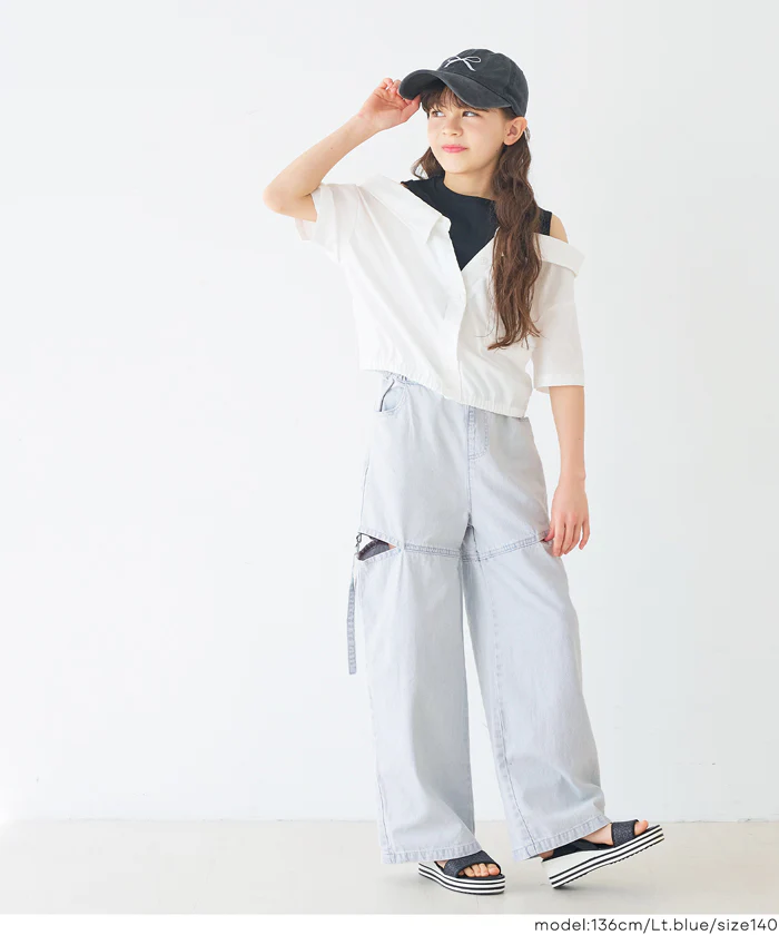 デニムベルトスリットパンツ キッズ メール便不可 - Image 16