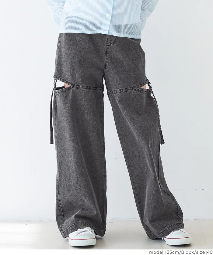 デニムベルトスリットパンツ キッズ メール便不可 - Image 6