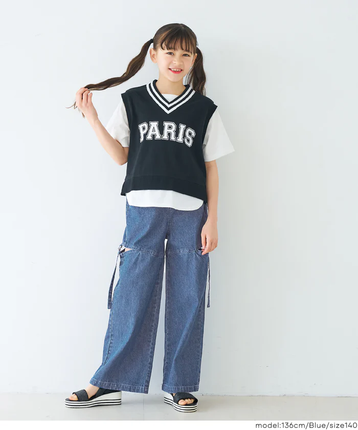 デニムベルトスリットパンツ キッズ メール便不可 - Image 7