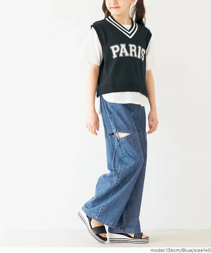 デニムベルトスリットパンツ キッズ メール便不可 - Image 8